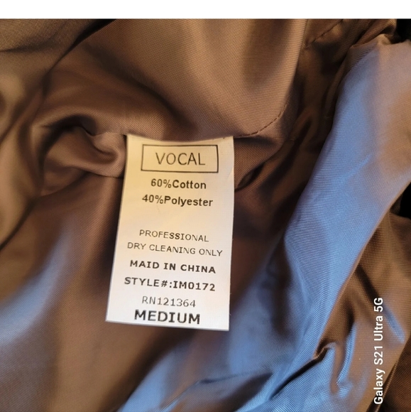 Vocal Womens Jacket Green W/Black Sleeves Gold Traingle Studs & Zippers Size M - Picture 5 of 10